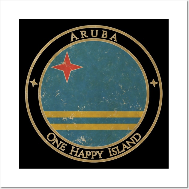 Vintage Aruba USA North America United States Flag Wall Art by DragonXX